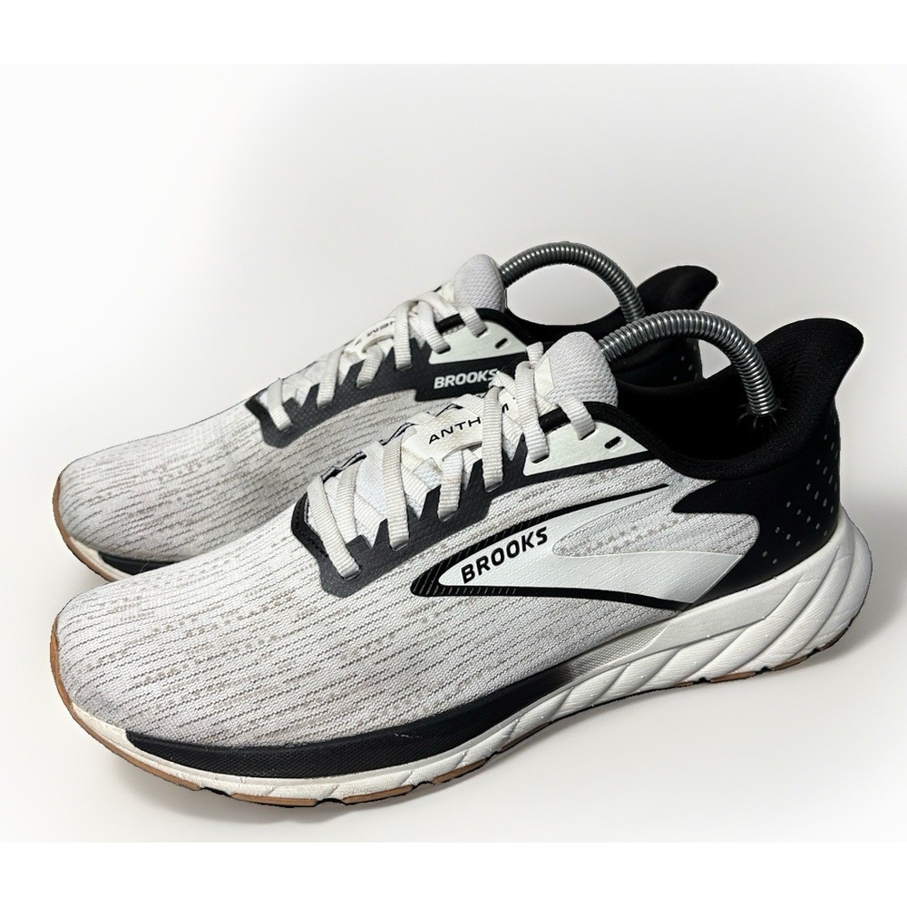 Brooks Anthem 7 Womens Running Shoes White Black Gum 1204281B121 Size 8.5